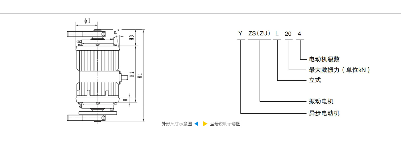 YZSL立式振動電機(jī)技術(shù)參數(shù)